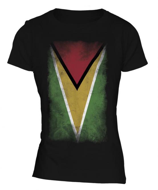 Guyana Faded Flag Ladies T-Shirt