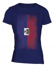 Haiti Faded Flag Ladies T-Shirt