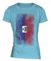 Haiti Faded Flag Ladies T-Shirt