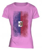 Haiti Faded Flag Ladies T-Shirt