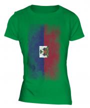 Haiti Faded Flag Ladies T-Shirt