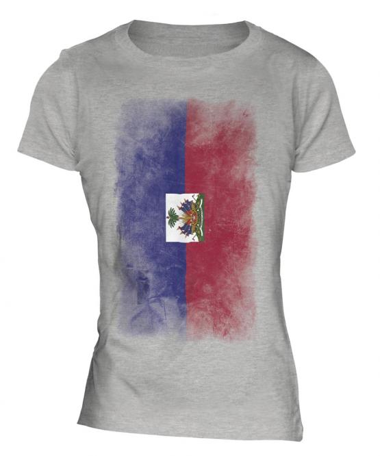 Haiti Faded Flag Ladies T-Shirt