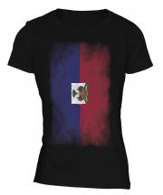 Haiti Faded Flag Ladies T-Shirt