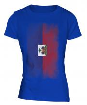 Haiti Faded Flag Ladies T-Shirt