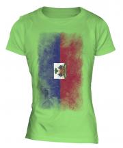 Haiti Faded Flag Ladies T-Shirt