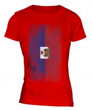 Haiti Faded Flag Ladies T-Shirt