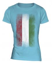 Hungary Faded Flag Ladies T-Shirt