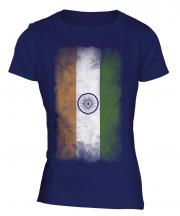 India Faded Flag Ladies T-Shirt