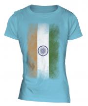 India Faded Flag Ladies T-Shirt