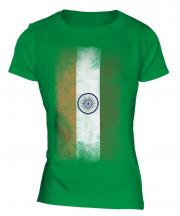 India Faded Flag Ladies T-Shirt