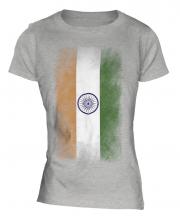 India Faded Flag Ladies T-Shirt