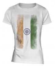 India Faded Flag Ladies T-Shirt