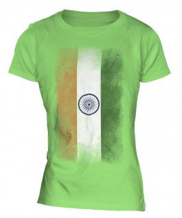 India Faded Flag Ladies T-Shirt