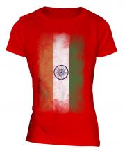 India Faded Flag Ladies T-Shirt