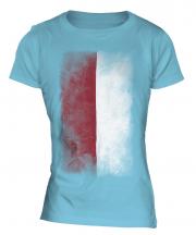Indonesia Faded Flag Ladies T-Shirt