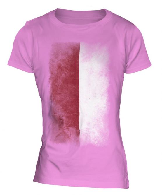 Indonesia Faded Flag Ladies T-Shirt