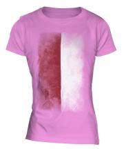 Indonesia Faded Flag Ladies T-Shirt
