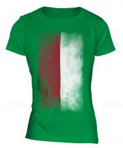 Indonesia Faded Flag Ladies T-Shirt