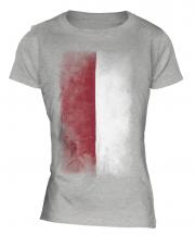 Indonesia Faded Flag Ladies T-Shirt