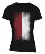 Indonesia Faded Flag Ladies T-Shirt