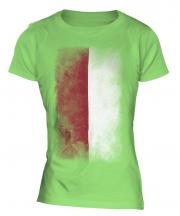Indonesia Faded Flag Ladies T-Shirt
