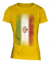 Iran Faded Flag Ladies T-Shirt