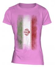 Iran Faded Flag Ladies T-Shirt