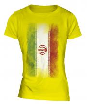 Iran Faded Flag Ladies T-Shirt