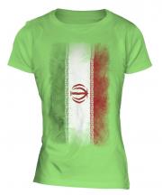 Iran Faded Flag Ladies T-Shirt