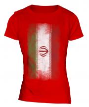 Iran Faded Flag Ladies T-Shirt