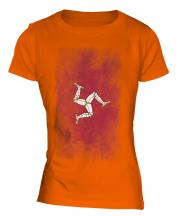 Isle Of Man Faded Flag Ladies T-Shirt
