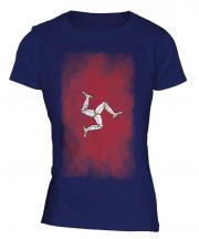 Isle Of Man Faded Flag Ladies T-Shirt