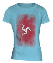 Isle Of Man Faded Flag Ladies T-Shirt
