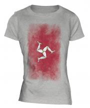 Isle Of Man Faded Flag Ladies T-Shirt