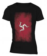 Isle Of Man Faded Flag Ladies T-Shirt