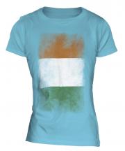 Ivory Coast Faded Flag Ladies T-Shirt