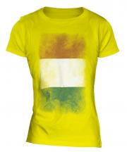 Ivory Coast Faded Flag Ladies T-Shirt