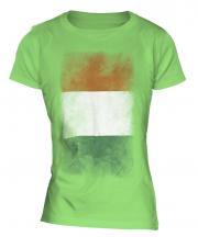 Ivory Coast Faded Flag Ladies T-Shirt