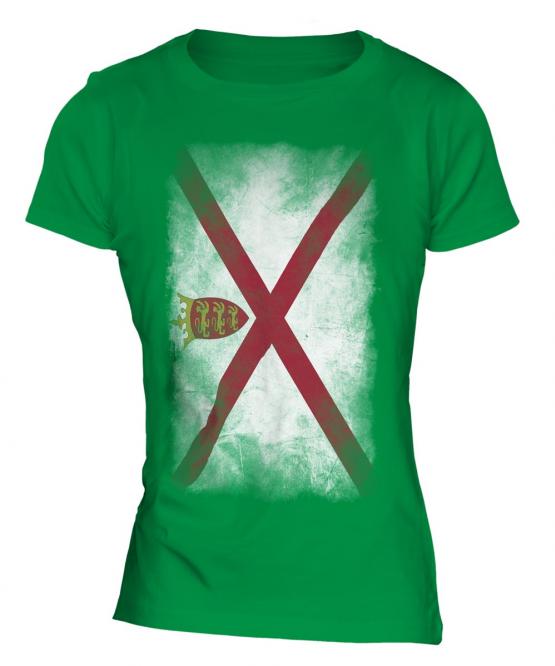 Jersey Faded Flag Ladies T-Shirt
