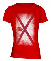 Jersey Faded Flag Ladies T-Shirt