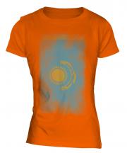 Kazakhstan Faded Flag Ladies T-Shirt