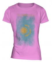 Kazakhstan Faded Flag Ladies T-Shirt