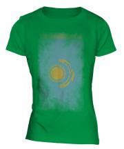 Kazakhstan Faded Flag Ladies T-Shirt