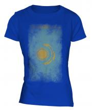 Kazakhstan Faded Flag Ladies T-Shirt