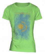 Kazakhstan Faded Flag Ladies T-Shirt
