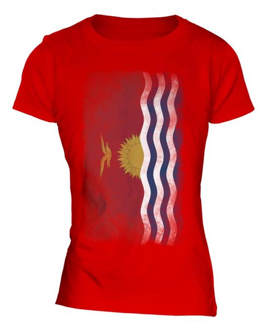 Kiribati Faded Flag Ladies T-Shirt
