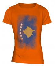 Kosovo Faded Flag Ladies T-Shirt