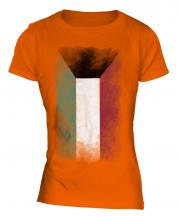 Kuwait Faded Flag Ladies T-Shirt