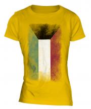 Kuwait Faded Flag Ladies T-Shirt