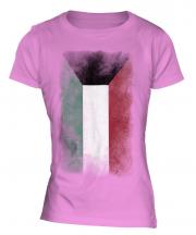 Kuwait Faded Flag Ladies T-Shirt
